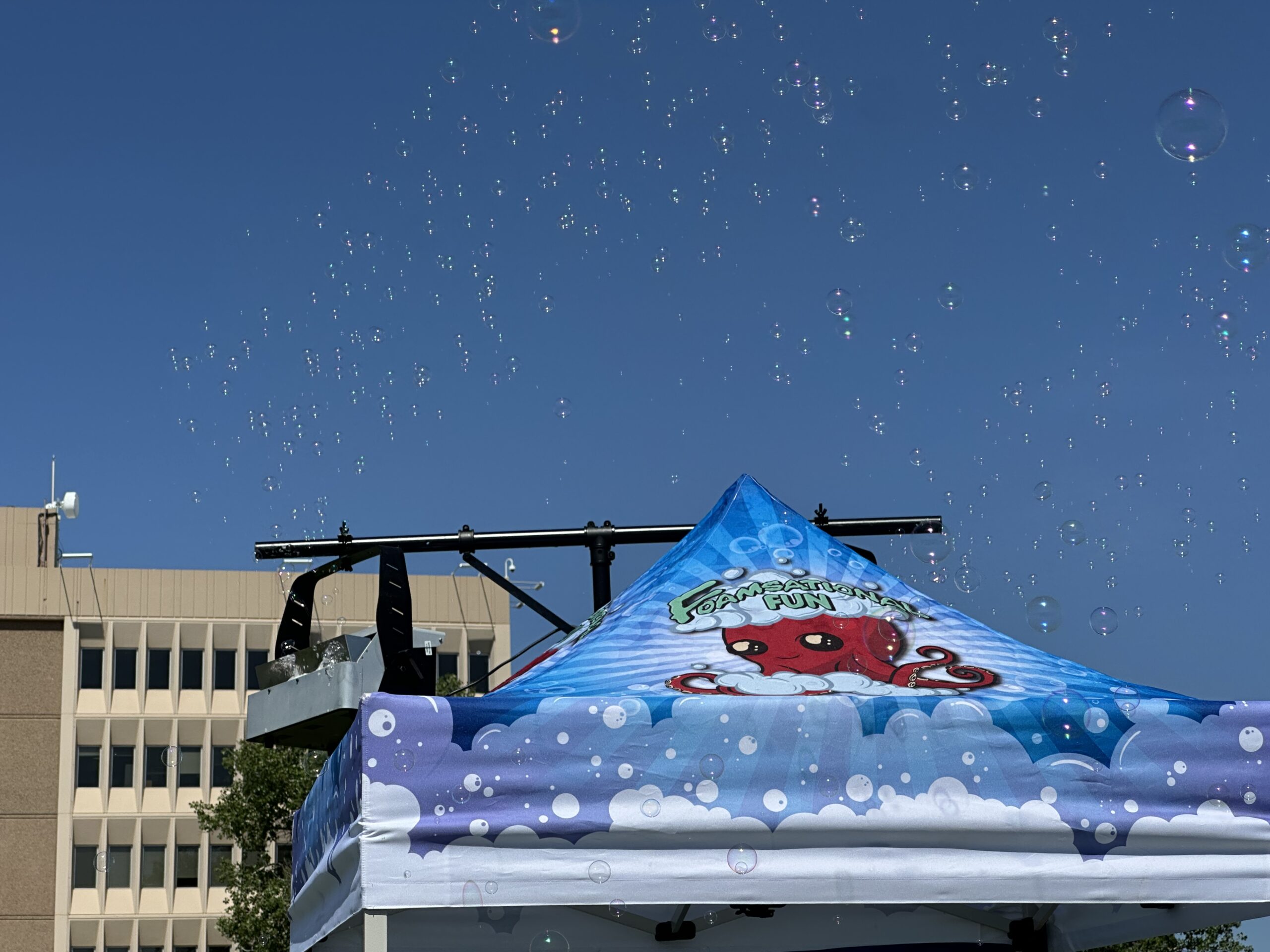 Commercial bubble machines at a Colorado event