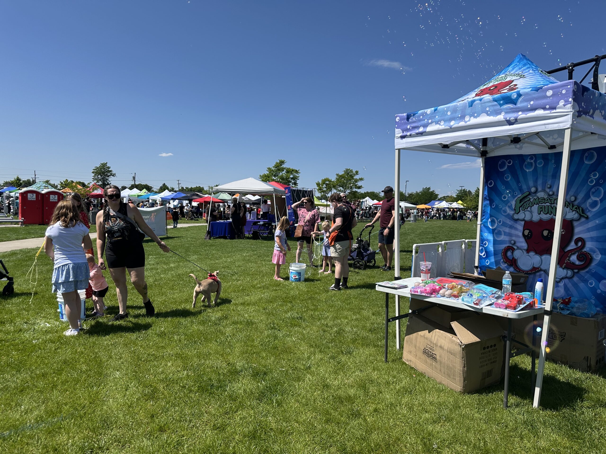 Giant bubble activity at a Colorado community event